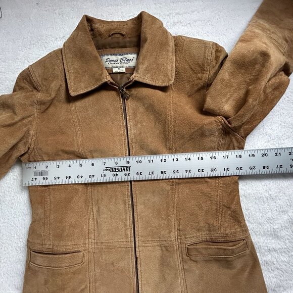 Paris Blues Outerwear Womens Brown Suede Leather Jacket Medium Full-Zip Pockets - Picture 8 of 12